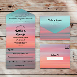 Elegant Romantic Sunset Blå himmel Beach Wedding