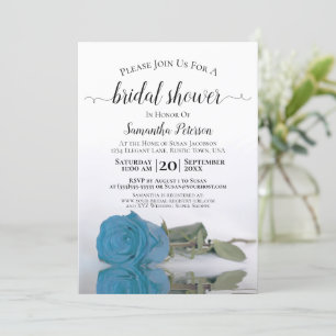 Elegant Romantic Turcos Blue Ro Möhippa Inbjudningar