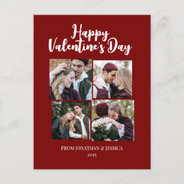Elegant Romantic valentines day 4-foto Helg Vykort