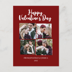 Elegant Romantic valentines day 4-foto Helg Vykort