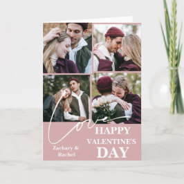 Elegant Romantic valentines day 4-foto Helgkort