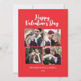Elegant Romantic valentines day 4-foto Julkort