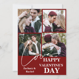 Elegant Romantic valentines day 4-foto Julkort