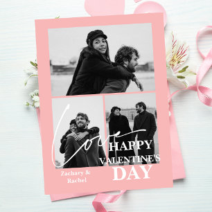 Elegant Romantic valentines day par 3 foto Julkort