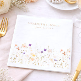 Elegant Romantic Wildflower Bridal Shower Pappersservett