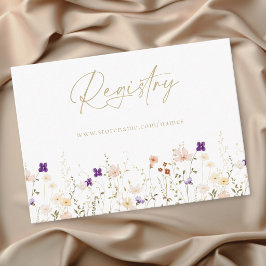 Elegant Romantic Wildflower Bridal Shower Tilläggskort