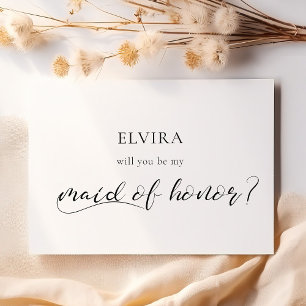 Elegant romantik blir mitt maid of honor-kort inbjudningar