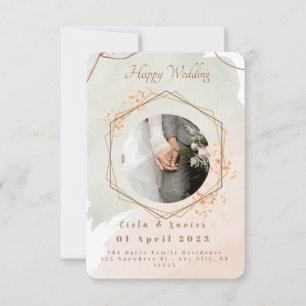 Elegant Romantik Minimalistisk tvåfoto Bröllop Inbjudningar