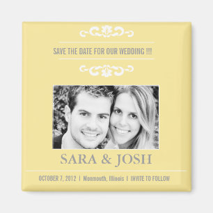 Elegant Romantik-Photo Spara datum magneter-lime Magnet