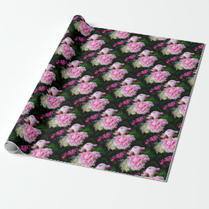 Elegant romantik Rosa White blommigt Peonies Presentpapper