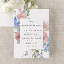 Elegant Romantisk Akvarell Blommig Ram Bröllop