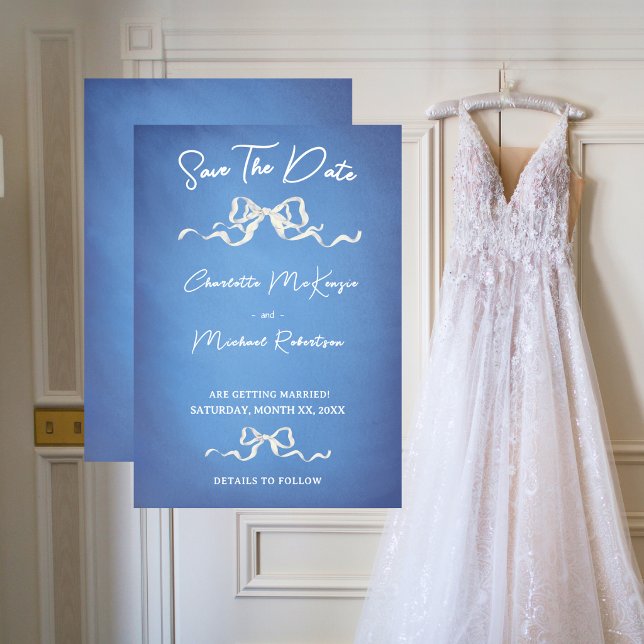 Elegant Romantisk Band Bröllop Spara Datumet (legant Romantic Ribbon Wedding Save The Date)