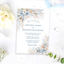 Elegant Romantisk Blå Blommig Boho Bröllop
