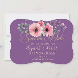 Elegant Romantisk Blommig Spara Datum Datumet