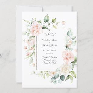 Elegant Romantisk Blommigt Vattenfärgskript Bröllo Inbjudningar