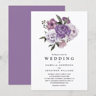 Elegant Romantisk Blommigt Watercolor Vår bröllop Inbjudningar