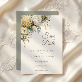 Elegant Romantisk Blomsterträdgård Spara Datumet