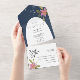 Elegant Romantisk Boho Akvarell Blommig