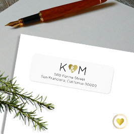 Elegant romantisk bröllop vit returadress etikett