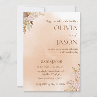 Elegant Romantisk Bröllopsinbjudan Inbjudningar