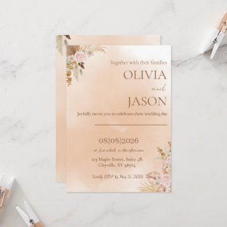 Elegant Romantisk Bröllopsinbjudan Inbjudningar