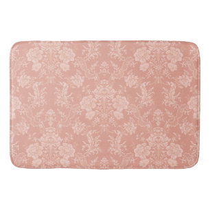 Elegant Romantisk Chic Blommigt Damask-Peach Badrumsmatta