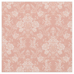Elegant Romantisk Chic Blommigt Damask-Peach Tyg