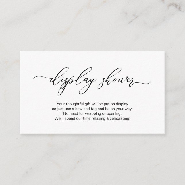 Elegant, Romantisk design, svart, Visning Shower Tilläggskort (Framsida)