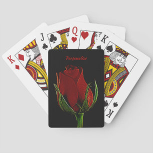 Elegant & Romantisk Enkel Röd Ros Personlig Casinokort
