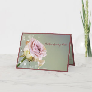 Elegant & Romantisk Enkel Rosa Ros Kort