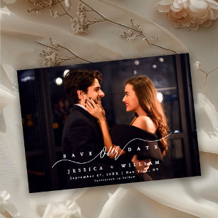 Elegant Romantisk Foto Modern Spara Datumet