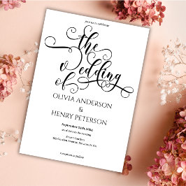 Elegant Romantisk kalligrafi Bröllop Inbjudningar