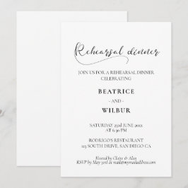 Elegant romantisk kalligrafi repetition middag inbjudningar