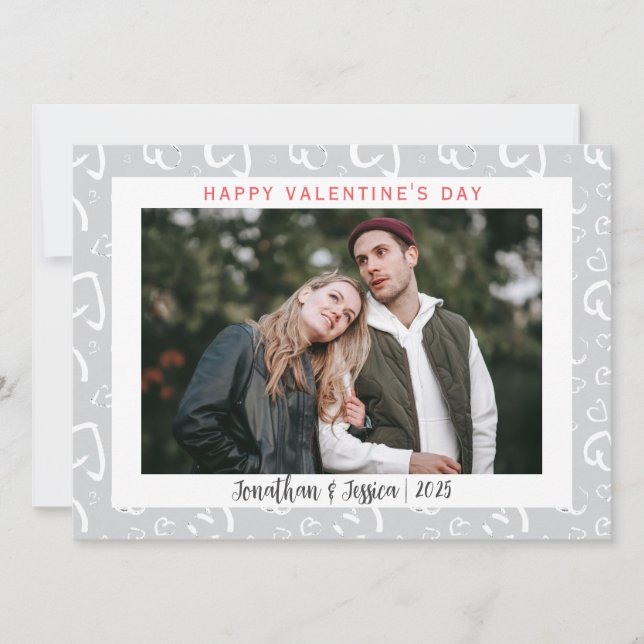 Elegant romantisk kärlekspar valentinsdag foto julkort (Framsida)