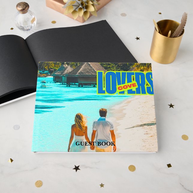 Elegant Romantisk Minnessak för Bröllop & Firande Gästböcker (Framsida Öppen)