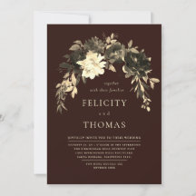 Elegant Romantisk Mörk Chocolate QR Code Bröllop