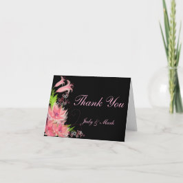 Elegant Romantisk Rosa-Blommigt - tack för ditt ko Kort