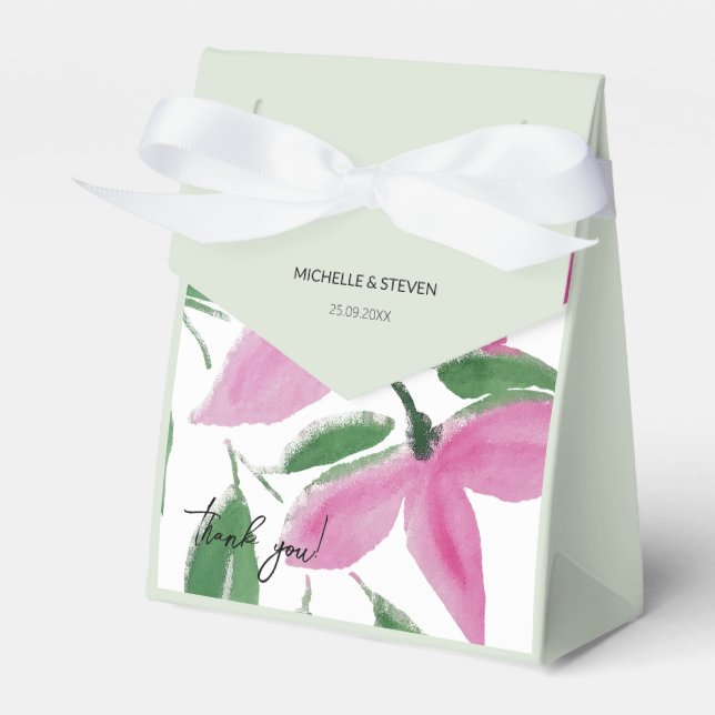 Elegant romantisk rosa vildblommor akvarell konst presentaskar (Framsidan Sidan)