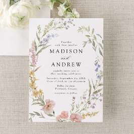 Elegant Romantisk vattenfärgsfärgad Blommigt Utand Inbjudningar