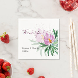 Elegant romantisk violett lotus akvarell konst pappersservett