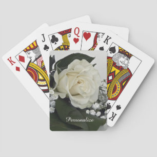 Elegant & Romantisk Vit Ros Personlig Casinokort