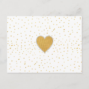 Elegant romantiska guld-hjärtfaux-punkter glitter vykort