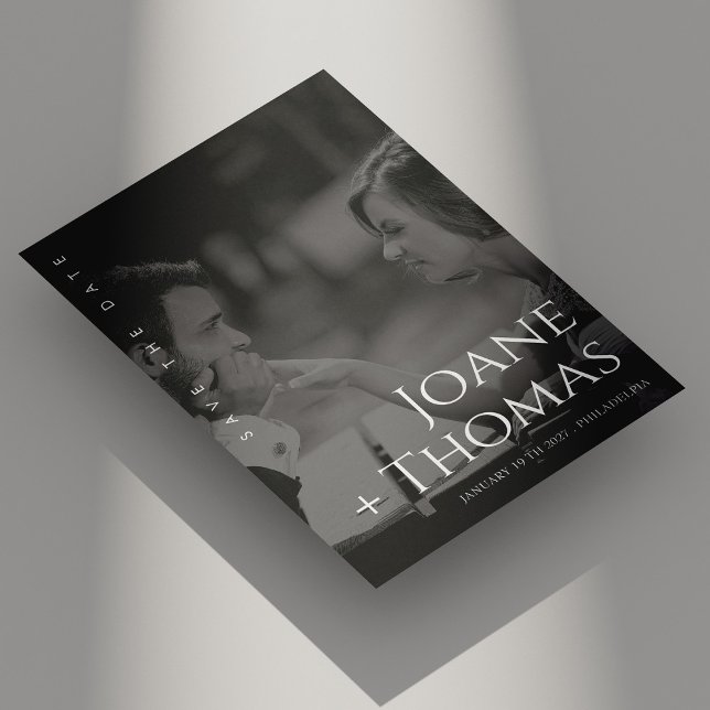 Elegant romersk typsnitt Foto Bröllop Spara datume Datumet (Elegant Roman Font Photo Wedding Save the Date)