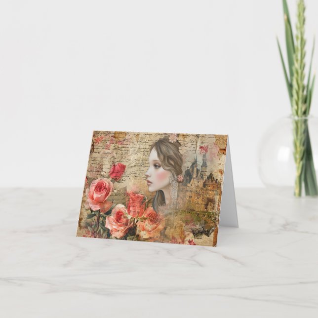 Elegant - romskt Abstrakt Art Blank Note-kort Helgkort (Framsida)