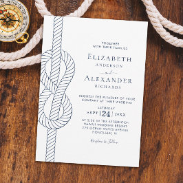 Elegant Rope Knot Nautical Bröllop Inbjudningar