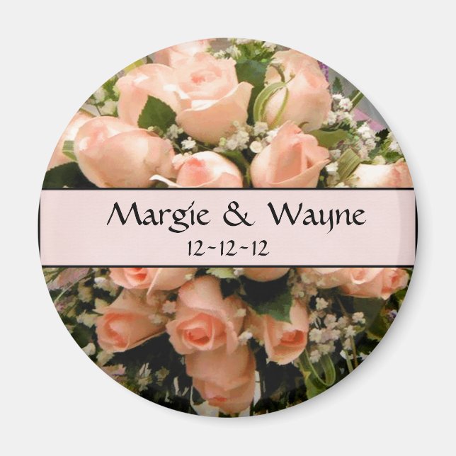 ELEGANT ROS BRÖLLOPSFÖRMÅL MAGNET (Framsidan)
