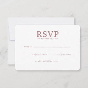 Elegant Ros Minimalist RSVP OSA Kort