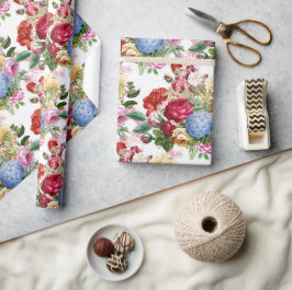 Elegant ros och hydrangeor blomsterhantverk eller presentpapper