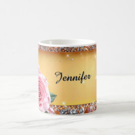 Elegant ros- och juvelram kaffemugg