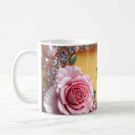 Elegant ros- och juvelram kaffemugg